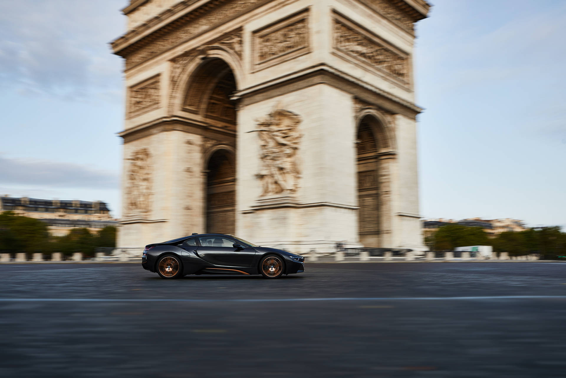 Arc De Triomphe Black Driving Car Wallpaper