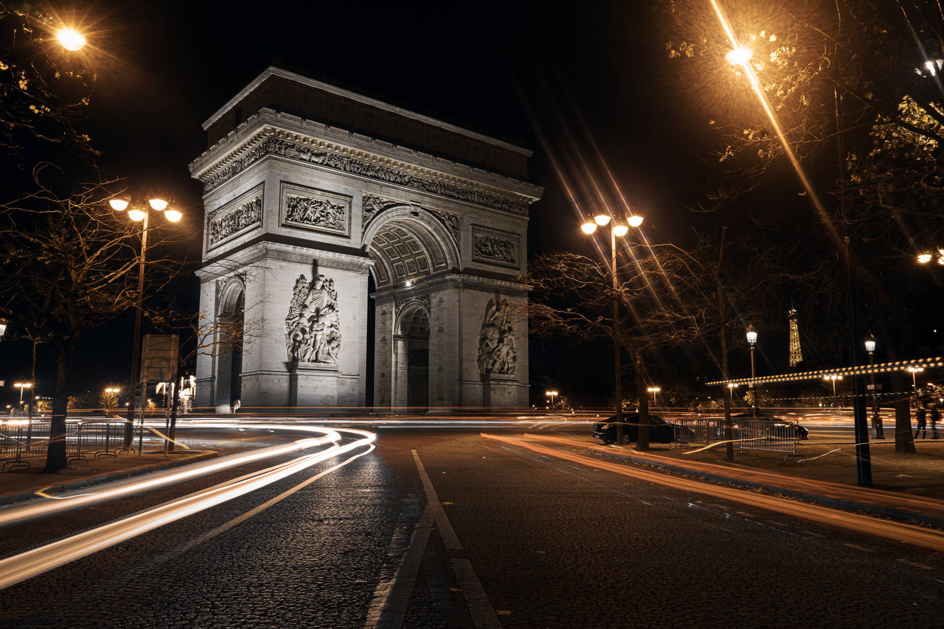 Arc De Triomphe Night Lights Wallpaper