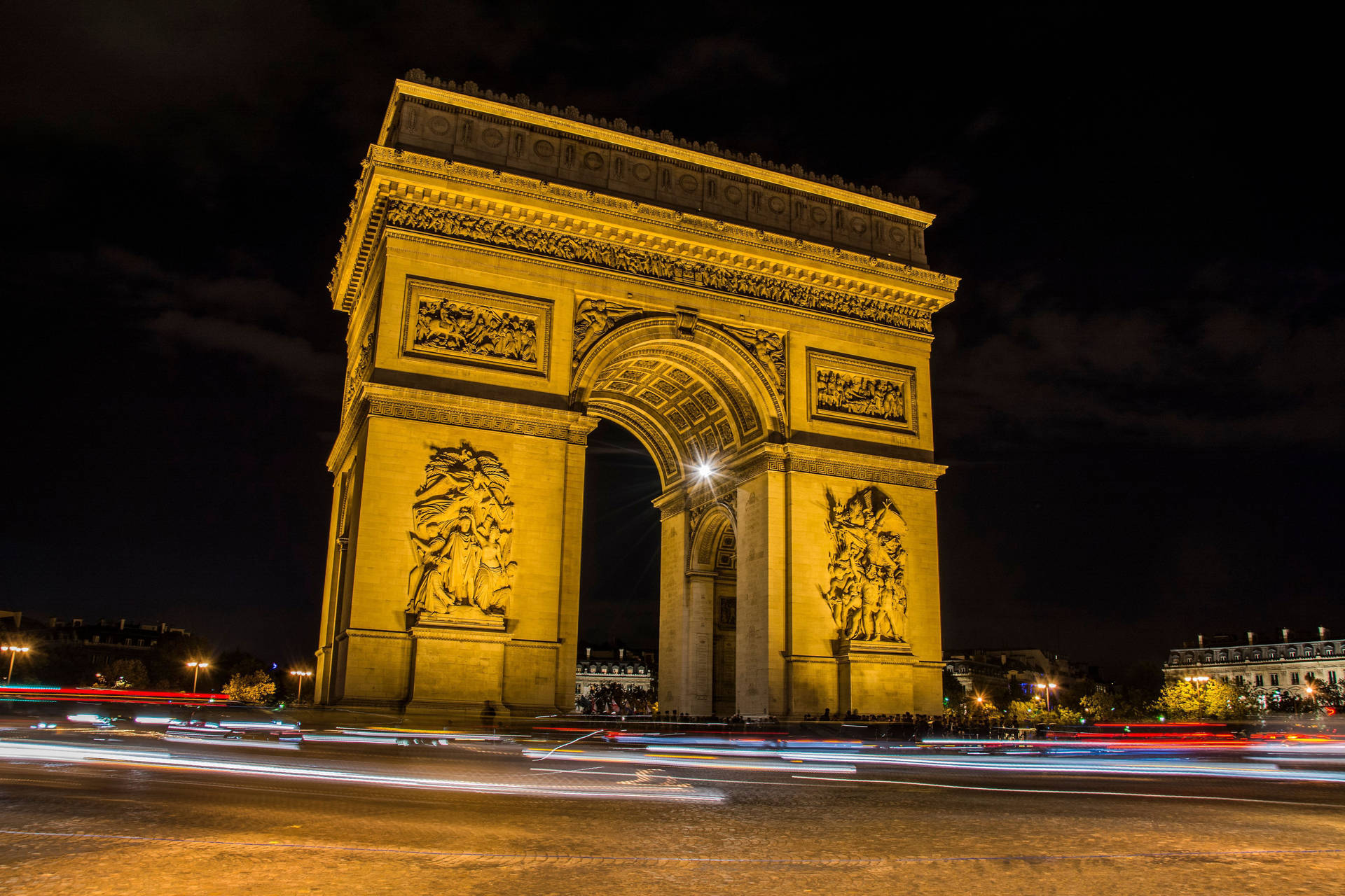 Arc De Triomphe Night Time Wallpaper