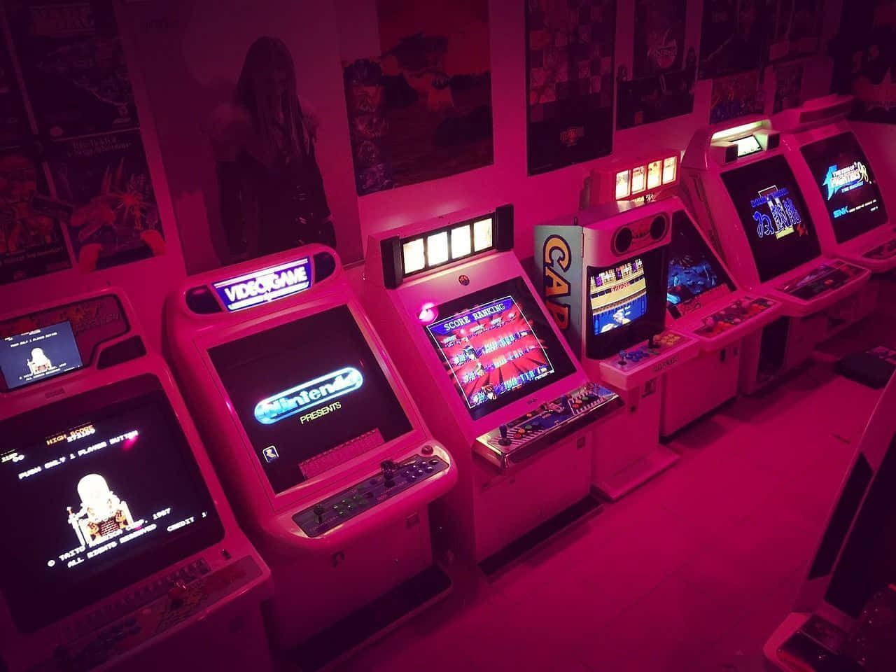 Experience the Aesthetics of a Classic Arcade Wallpaper