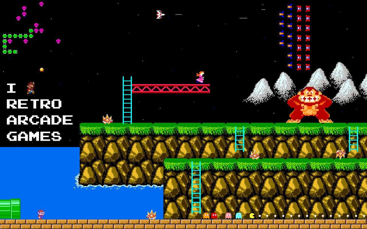 A Screenshot Of A Retro Arcade Game