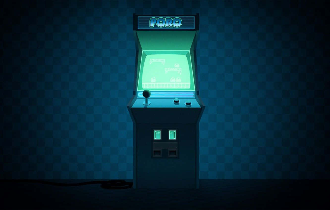 Arcade Machine In Dark Background