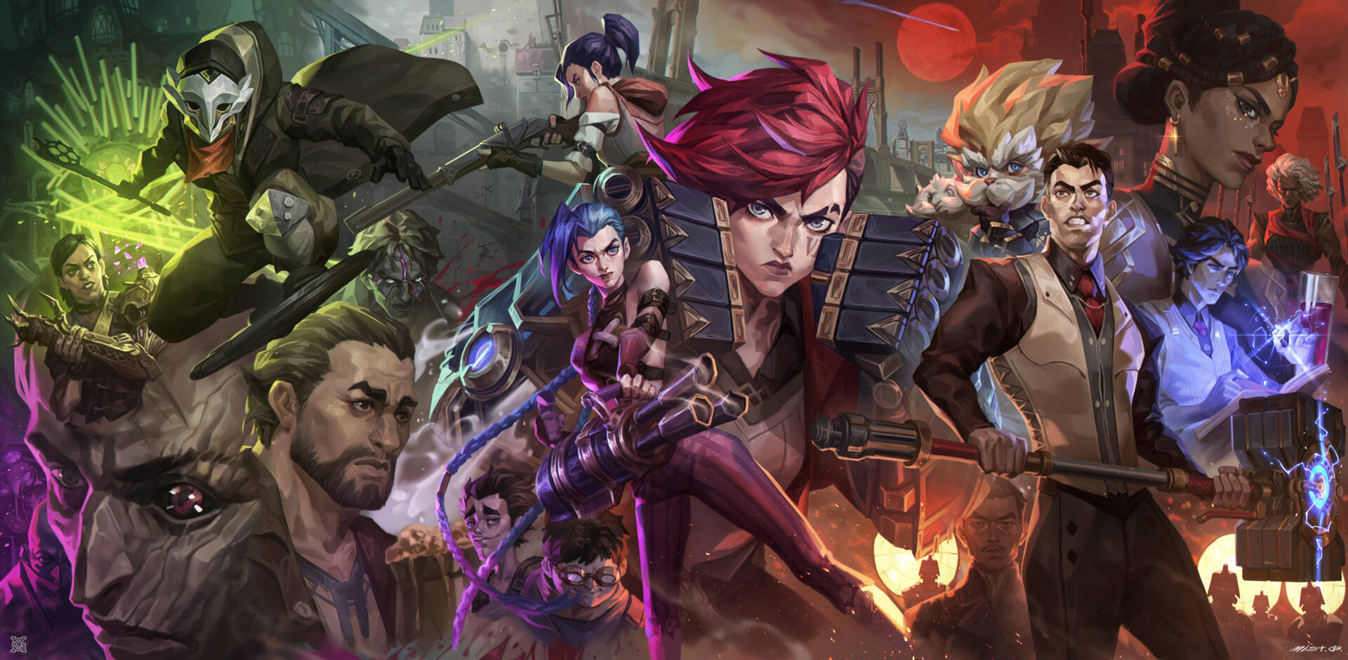 Arcane League Of Legends Characters Wallpaper
