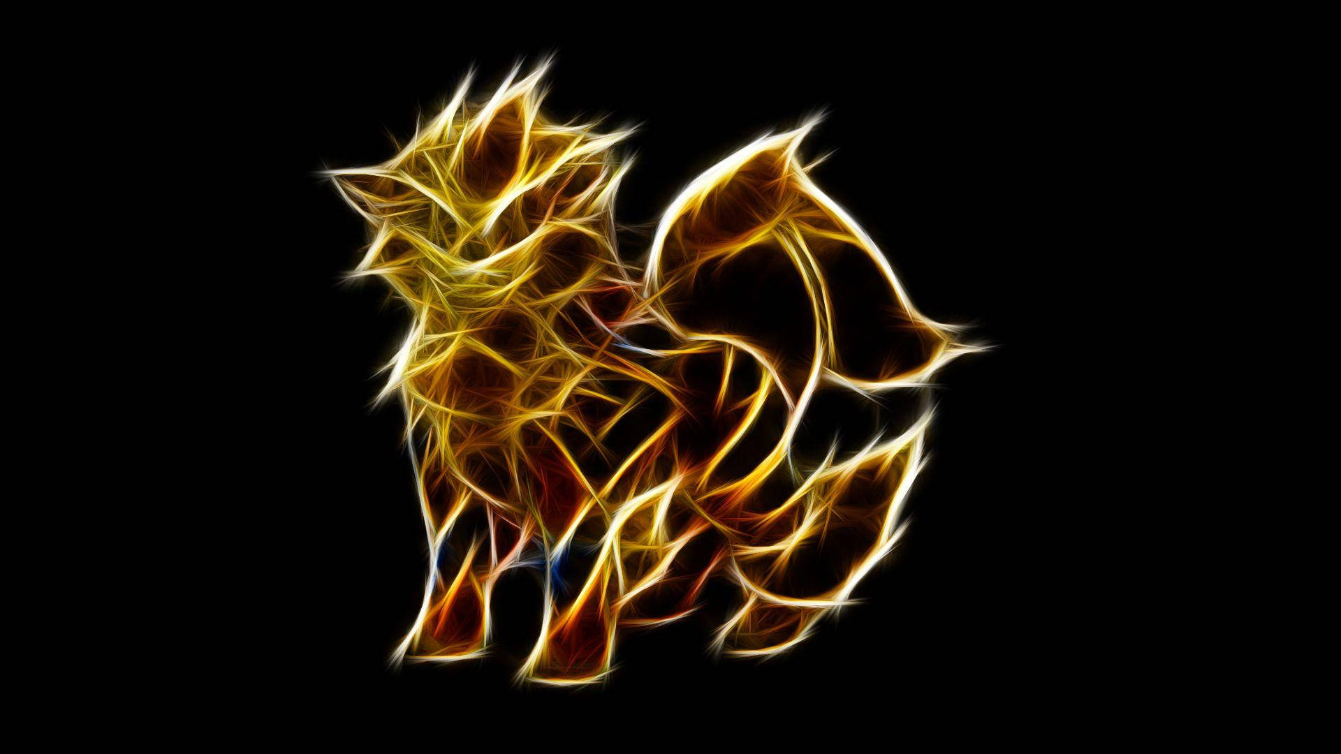 Arcanine Majestically Outlined in Flame Wallpaper