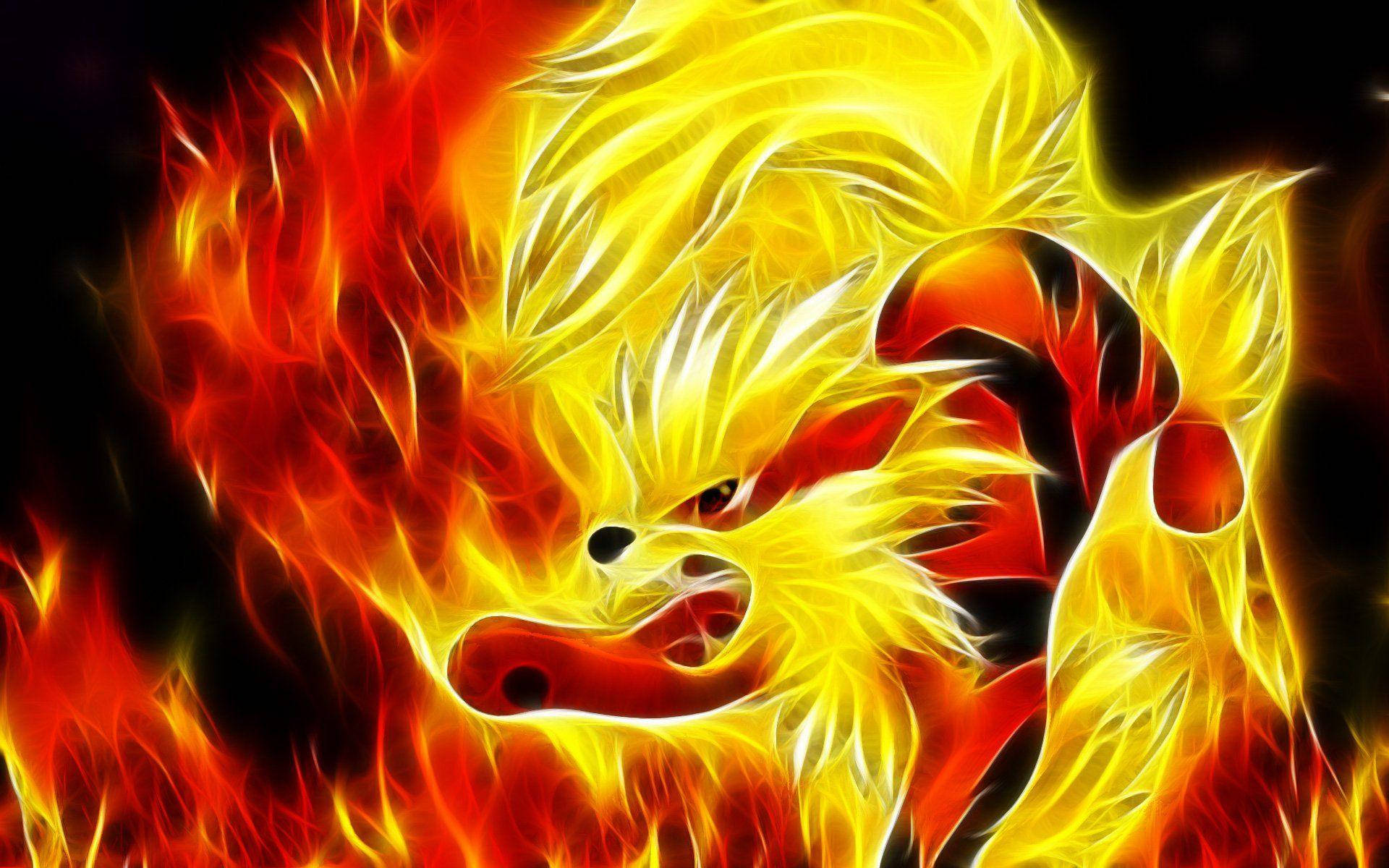 Arcanine Flaming Tongue Out Wallpaper