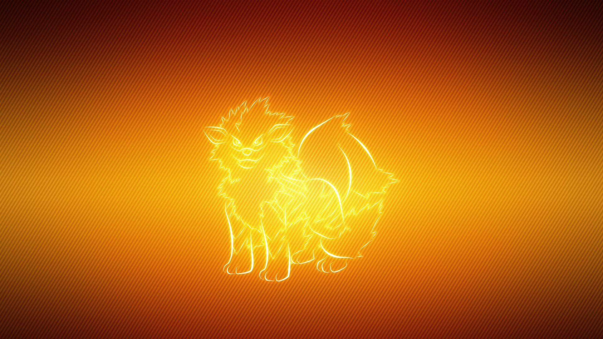 Arcanine Glowing Outline Wallpaper