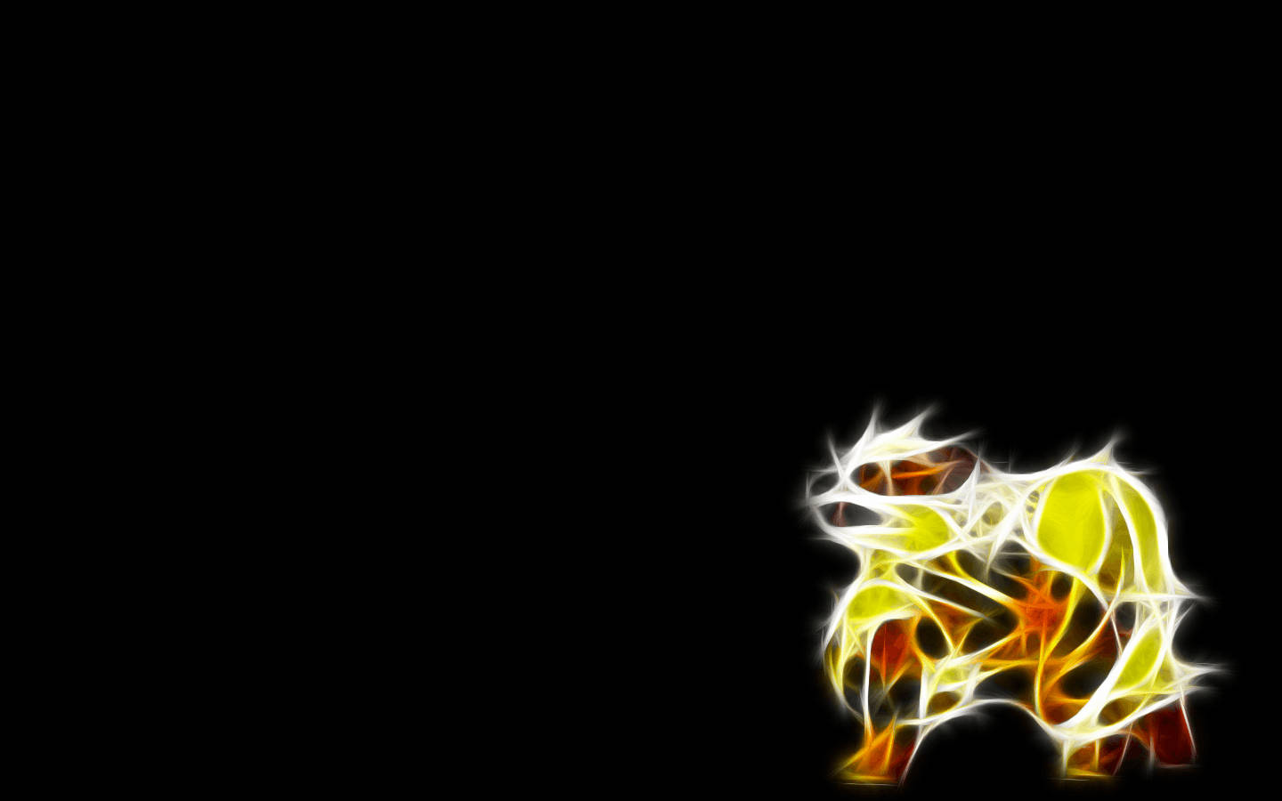 Arcanine Glowing Yellow Lines Wallpaper