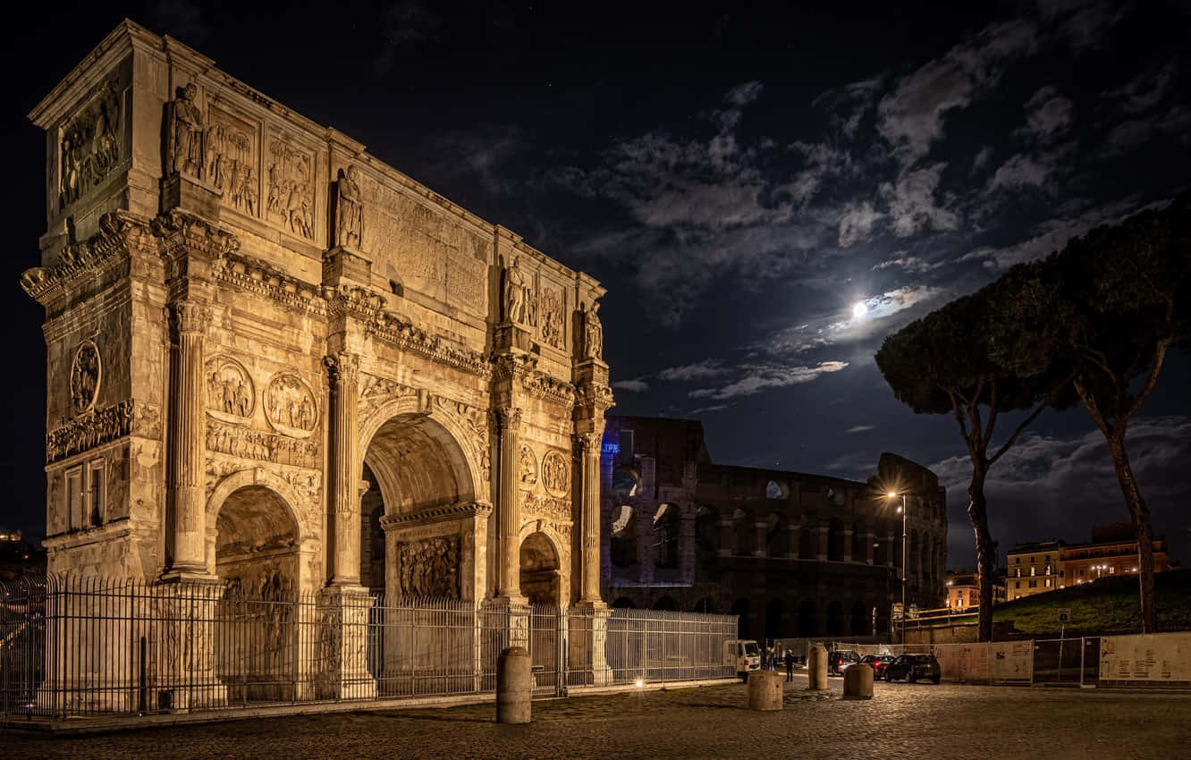 Arch Of Constantine In The Evening Wallpaper