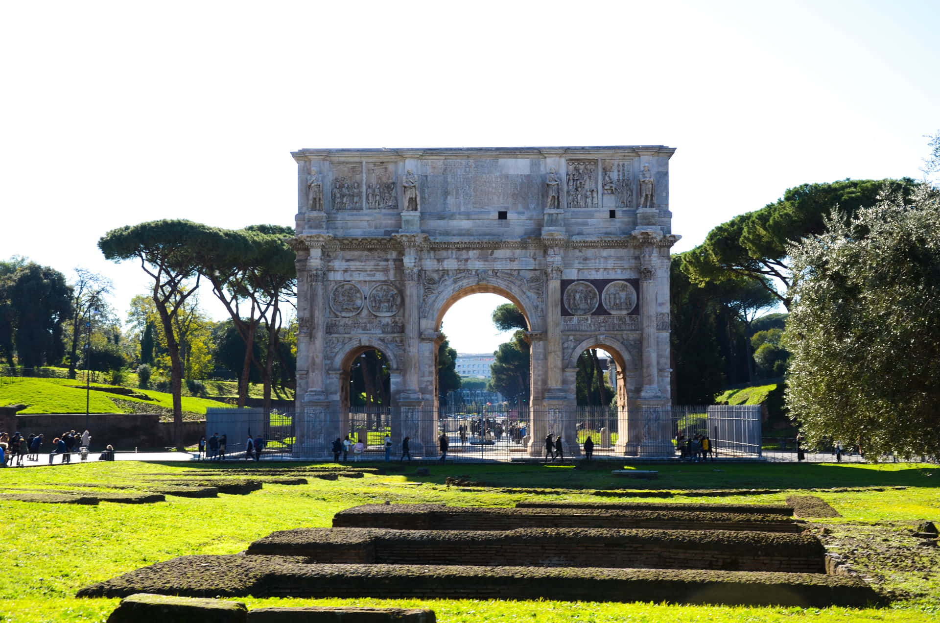 Arch Of Constantine Surrounded By Greenery Picture