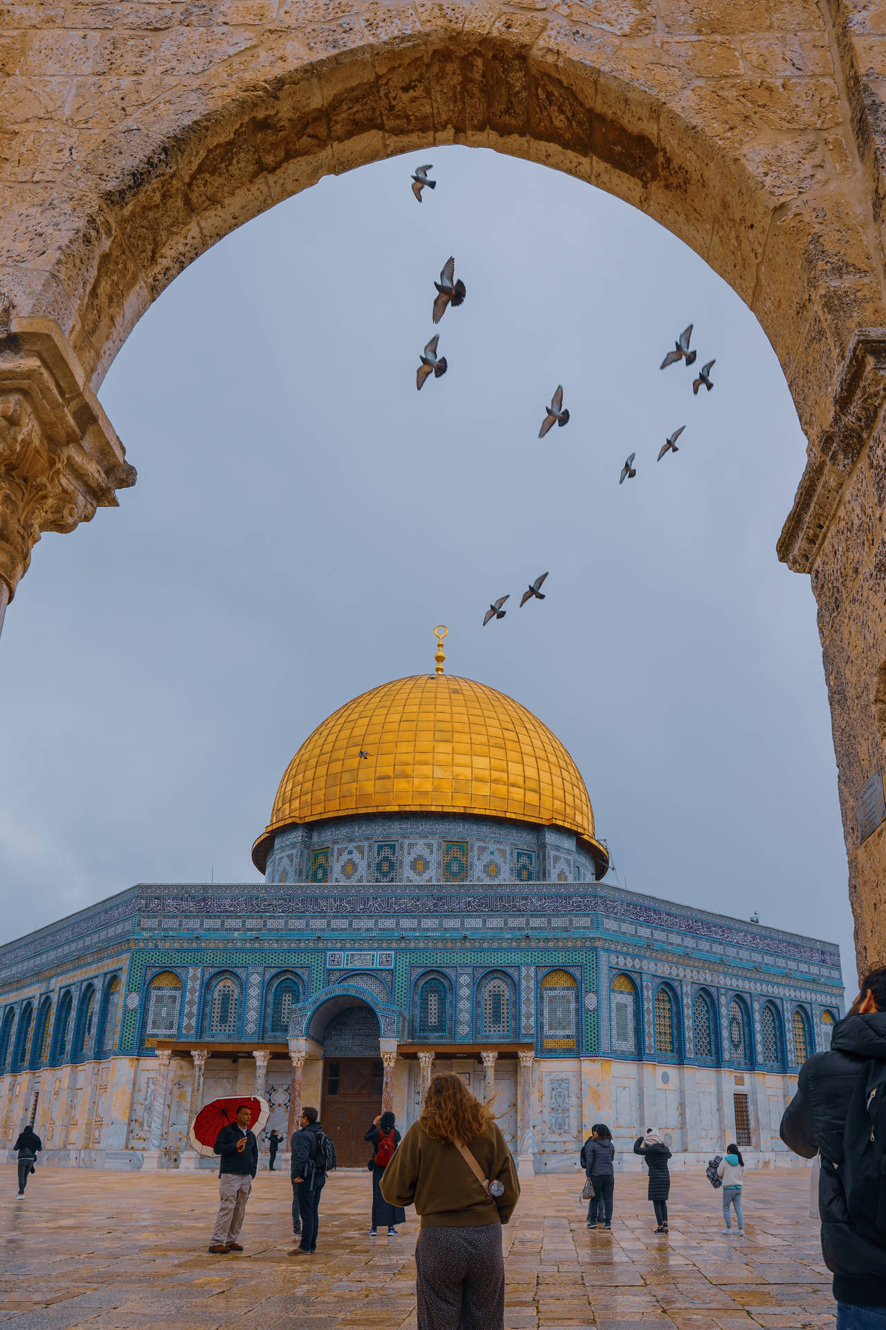 Arch View Dome Of The Rock Wallpaper