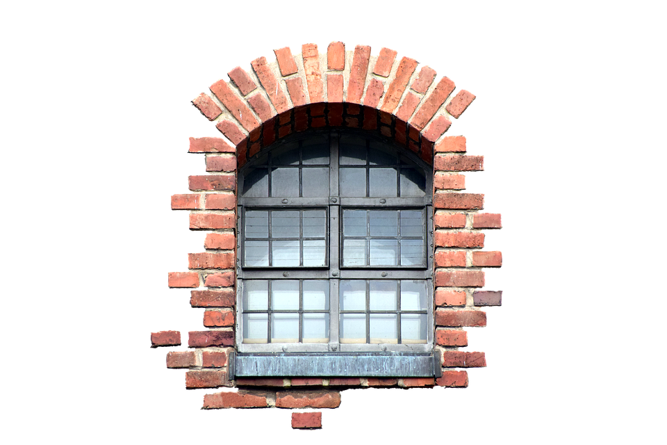 Arched Brick Window Isolated PNG