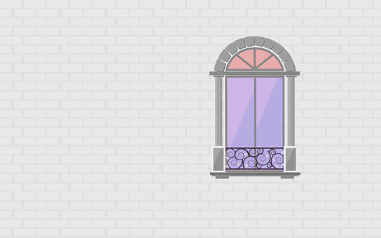 Arched Window White Brick Wall PNG
