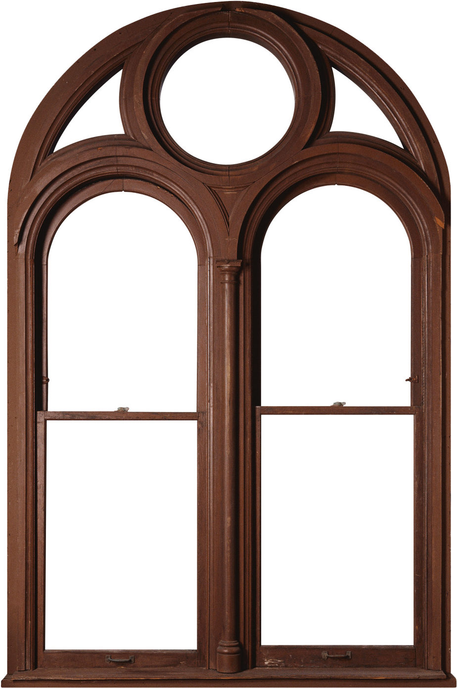 Arched Wooden Window Frame PNG