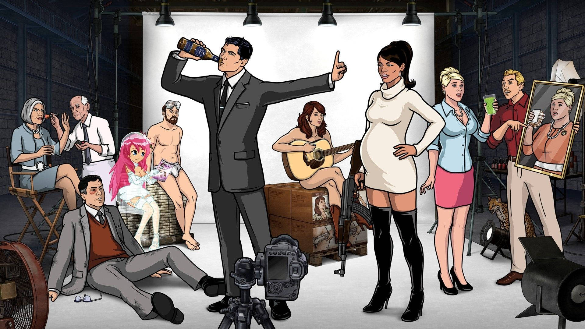 Archer Characters Alcohol Wallpaper