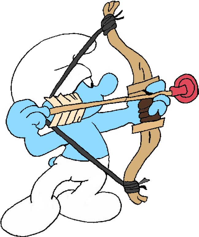 Archer Smurf With Bow And Arrow PNG