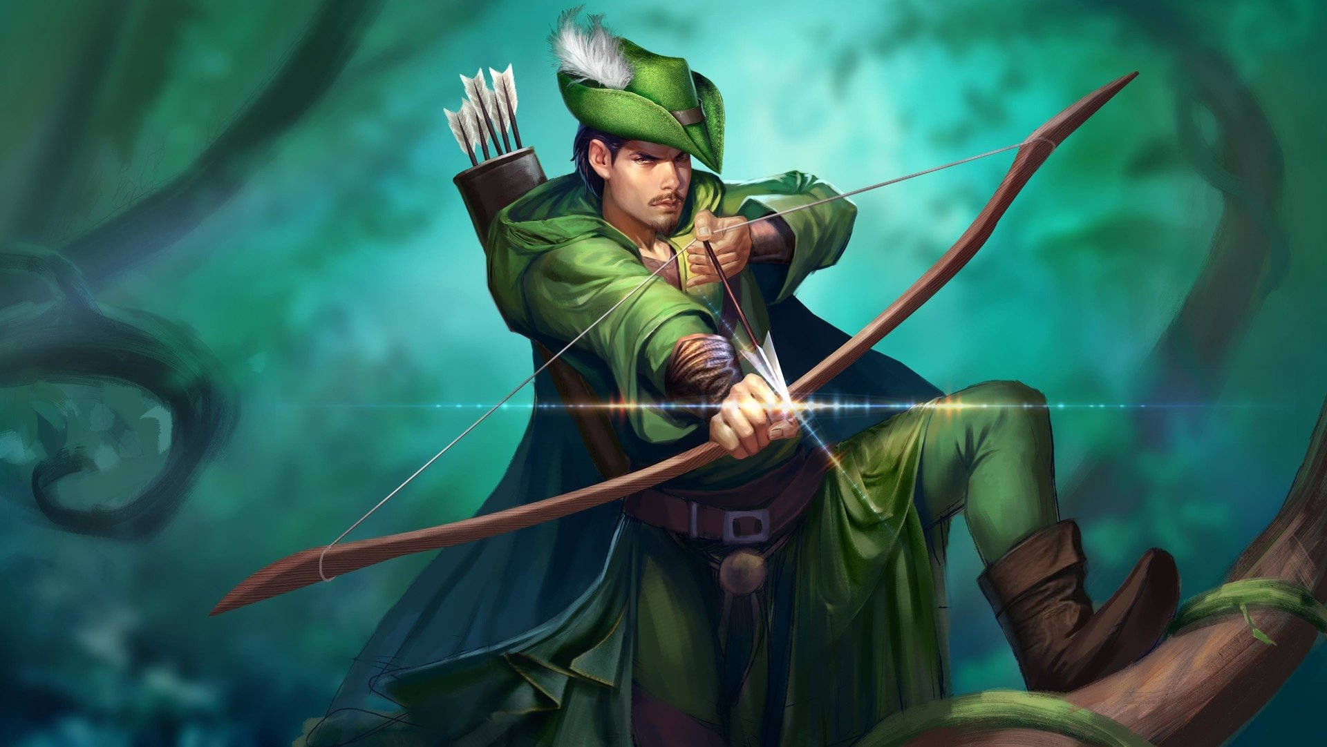 Arcoe Flecha Robin Hood Arte Digital. Papel de Parede