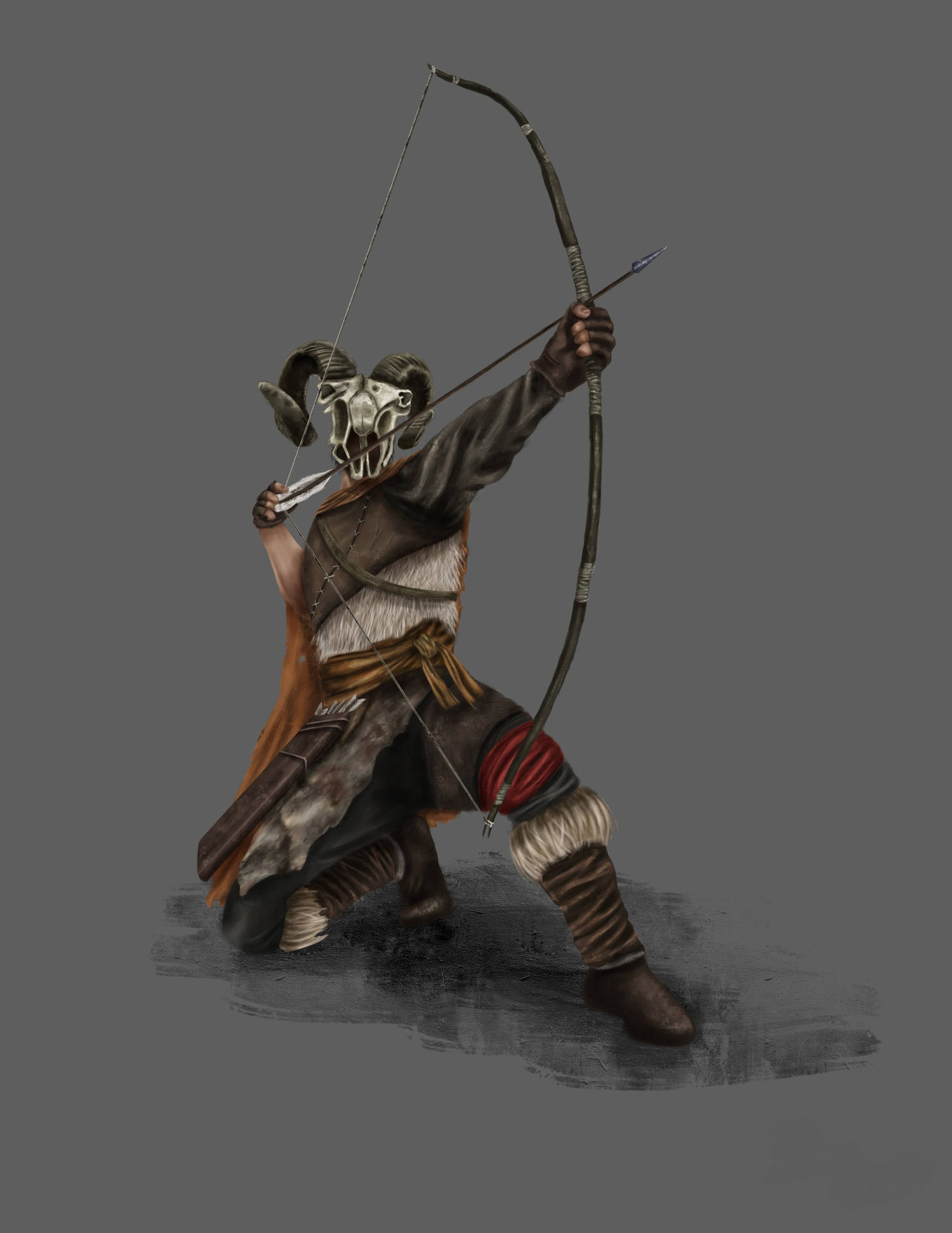 Archery warrior digital painting wallpaper 