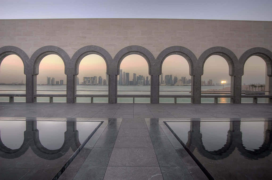Arcosa Lo Largo Del Museo De Arte Islámico. Fondo de pantalla