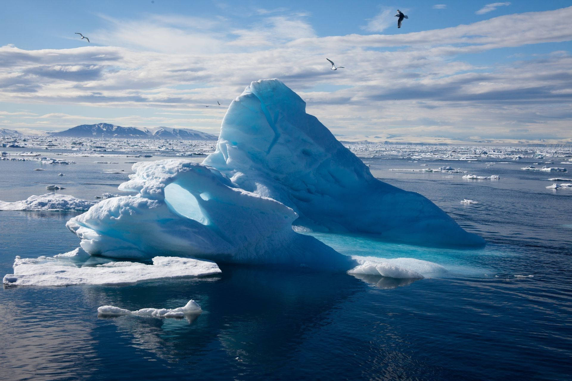 Icebergen Forma De Cono Ártico Fondo de pantalla