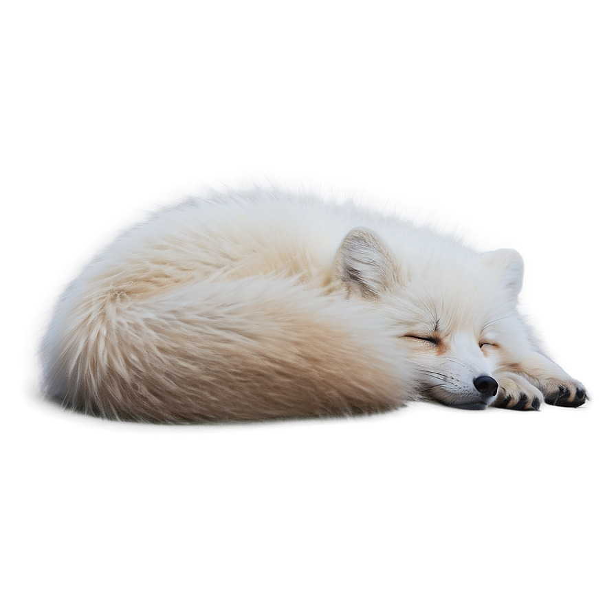 Download Arctic Fox Curled Up Sleep Png 26 | Wallpapers.com