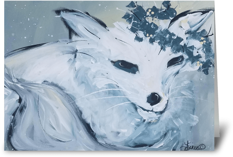 Arctic Fox Painting PNG