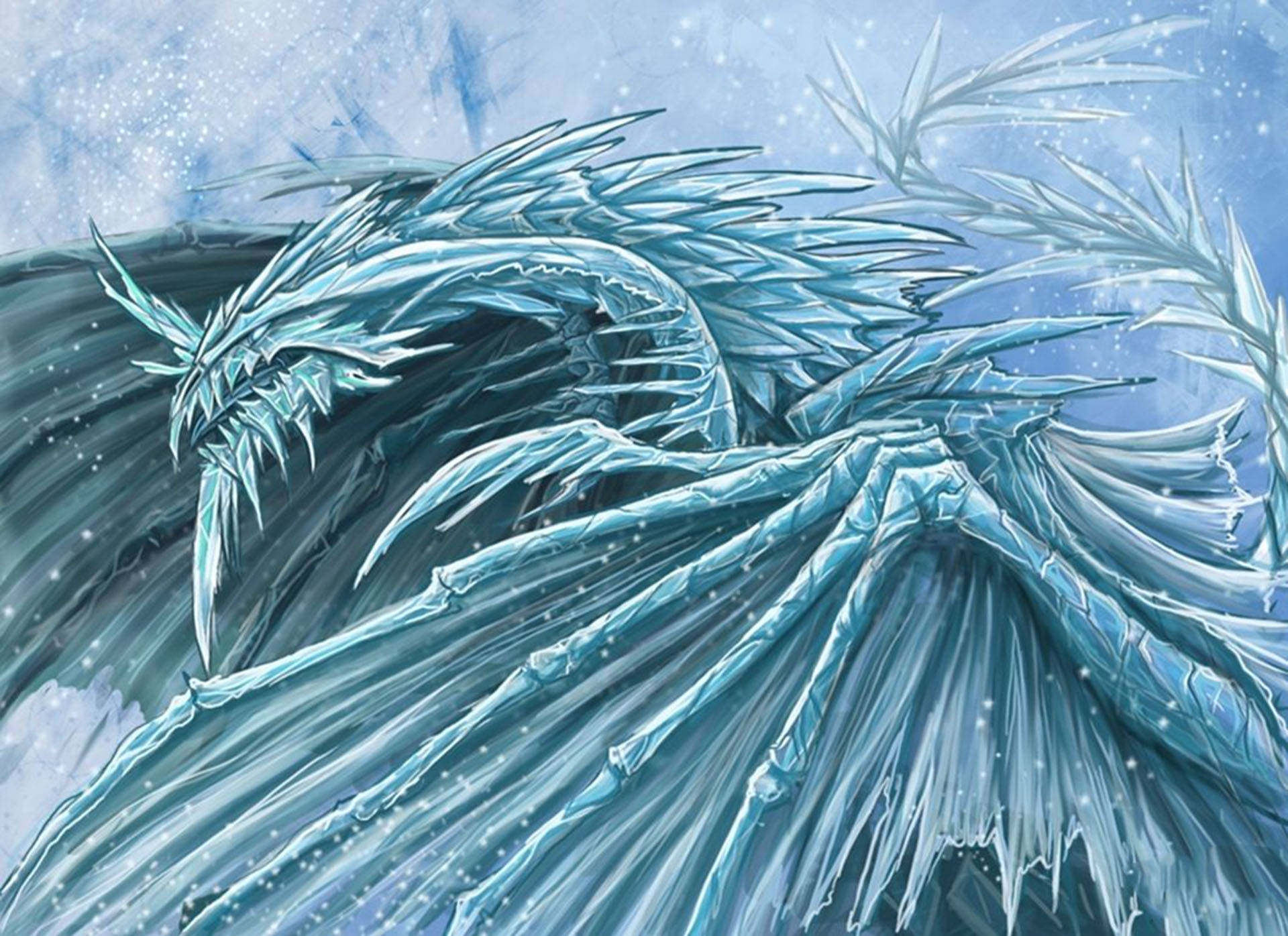 Arctic Ice Dragon Artwork Wallpaper