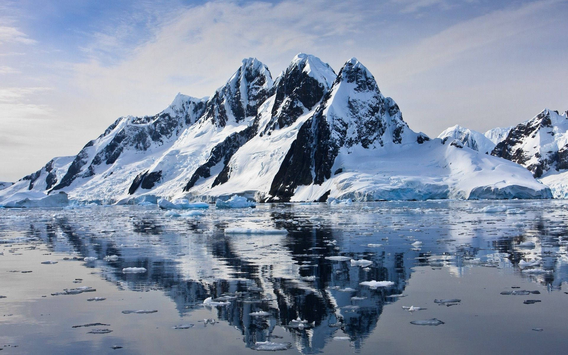 Arktisk bjerg dækket af sne Wallpaper