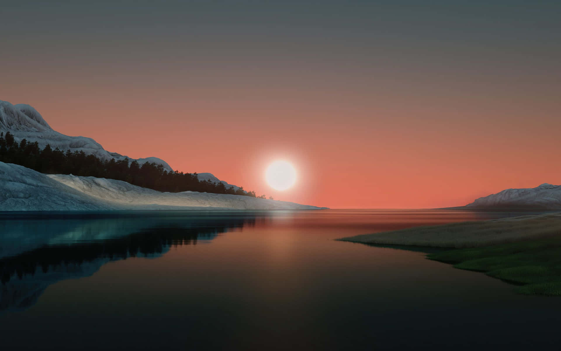 Arctic Sunset Landscape Wallpaper