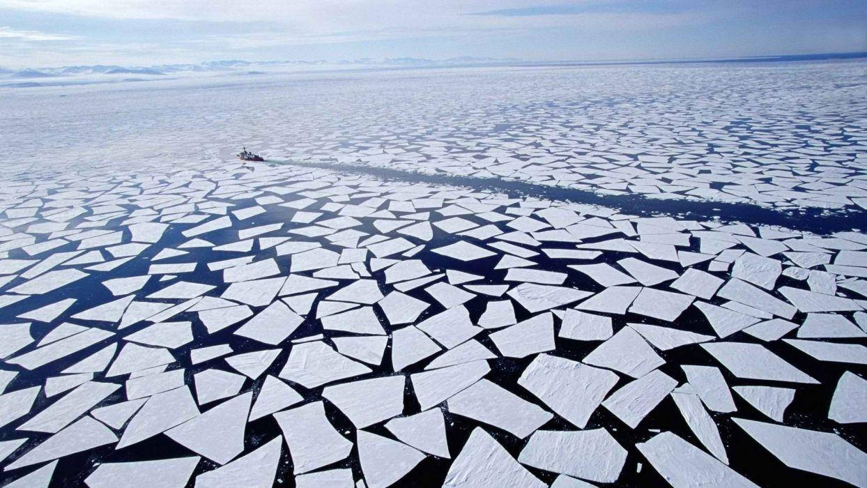 Arktisk Stort Hav Med Is Wallpaper
