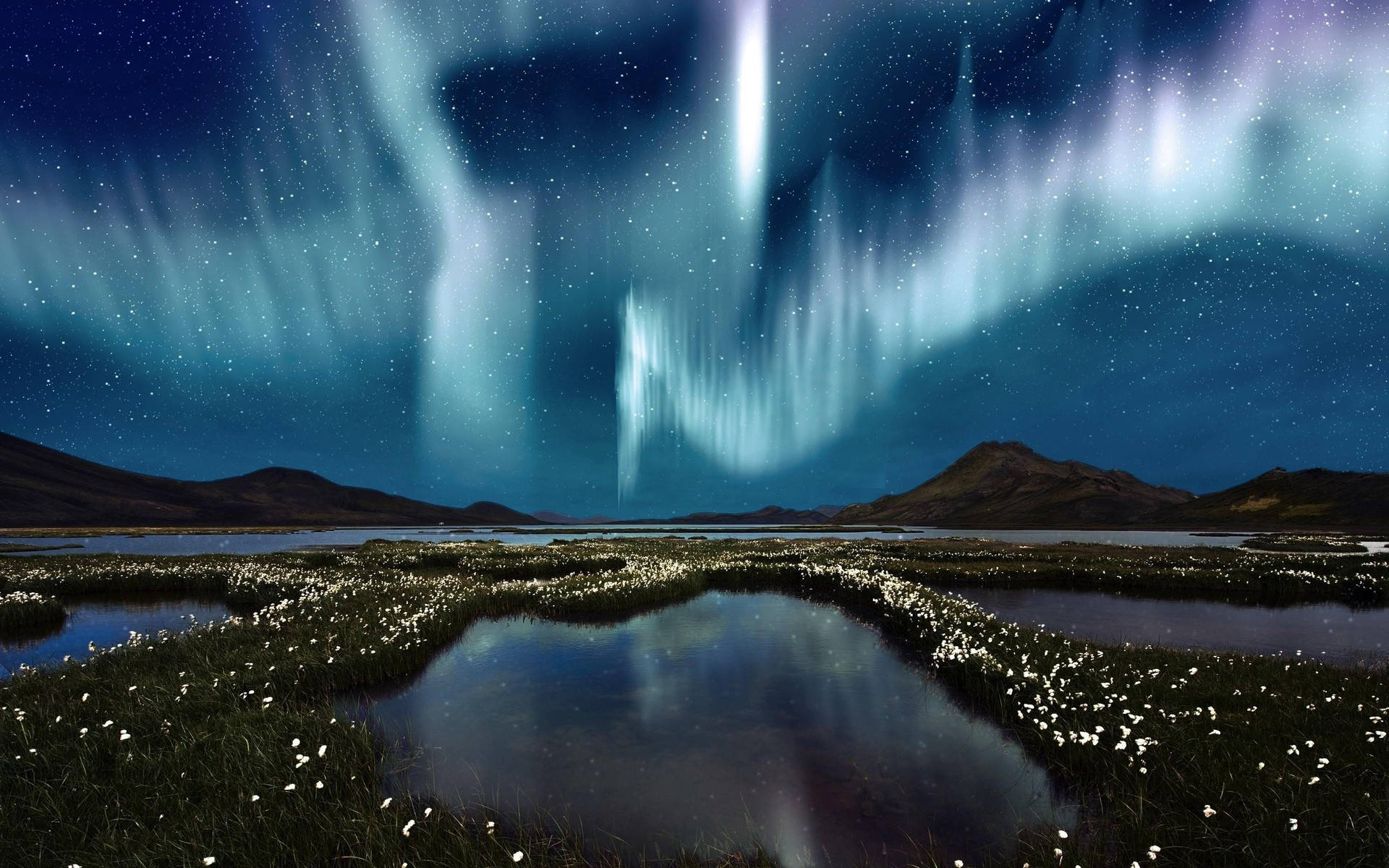 Auroraboreal Blanco Ártico. Fondo de pantalla