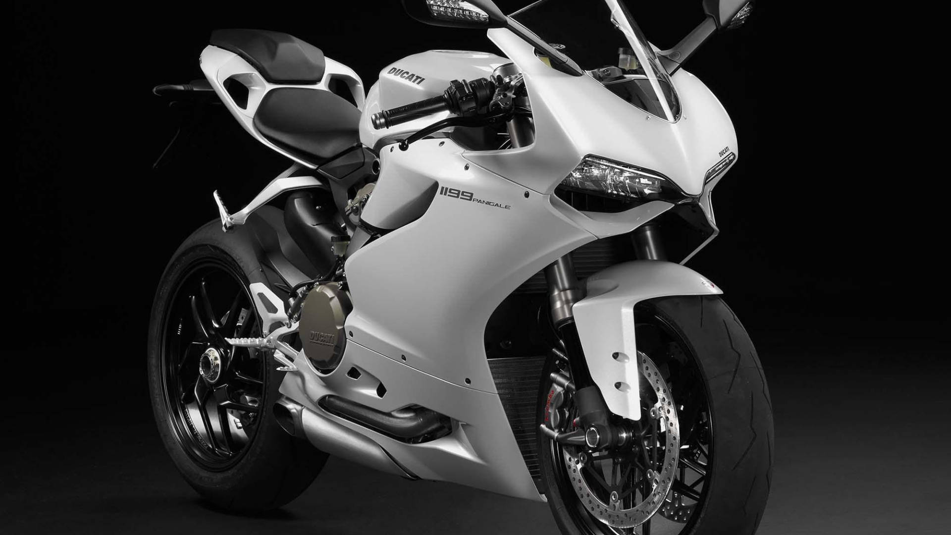 Enjoy the Speed and Style of the Ducati 1199 Panigale in Arctic White Wallpaper