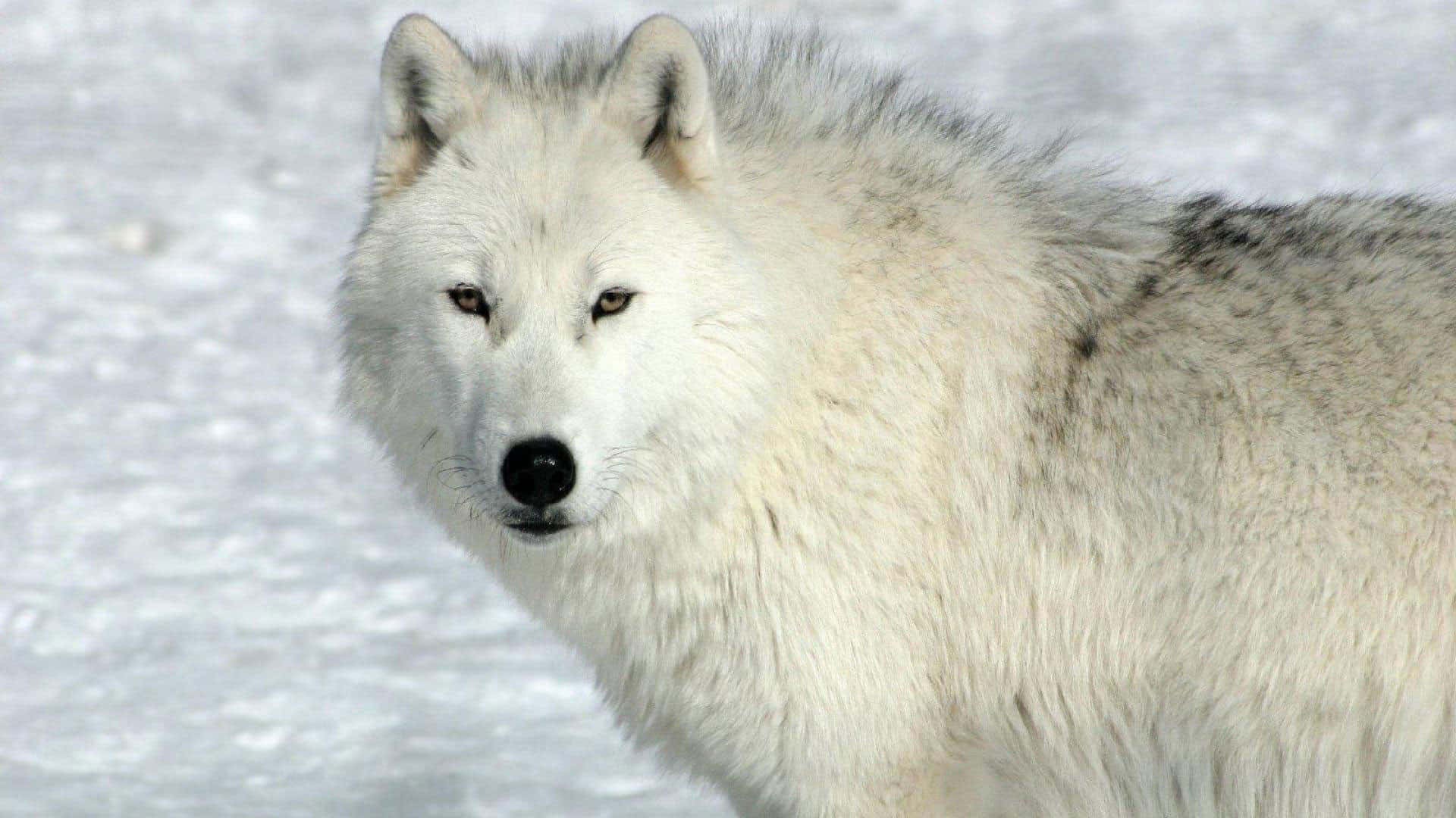 Majestic Arctic Wolf in its Natural Habitat Wallpaper