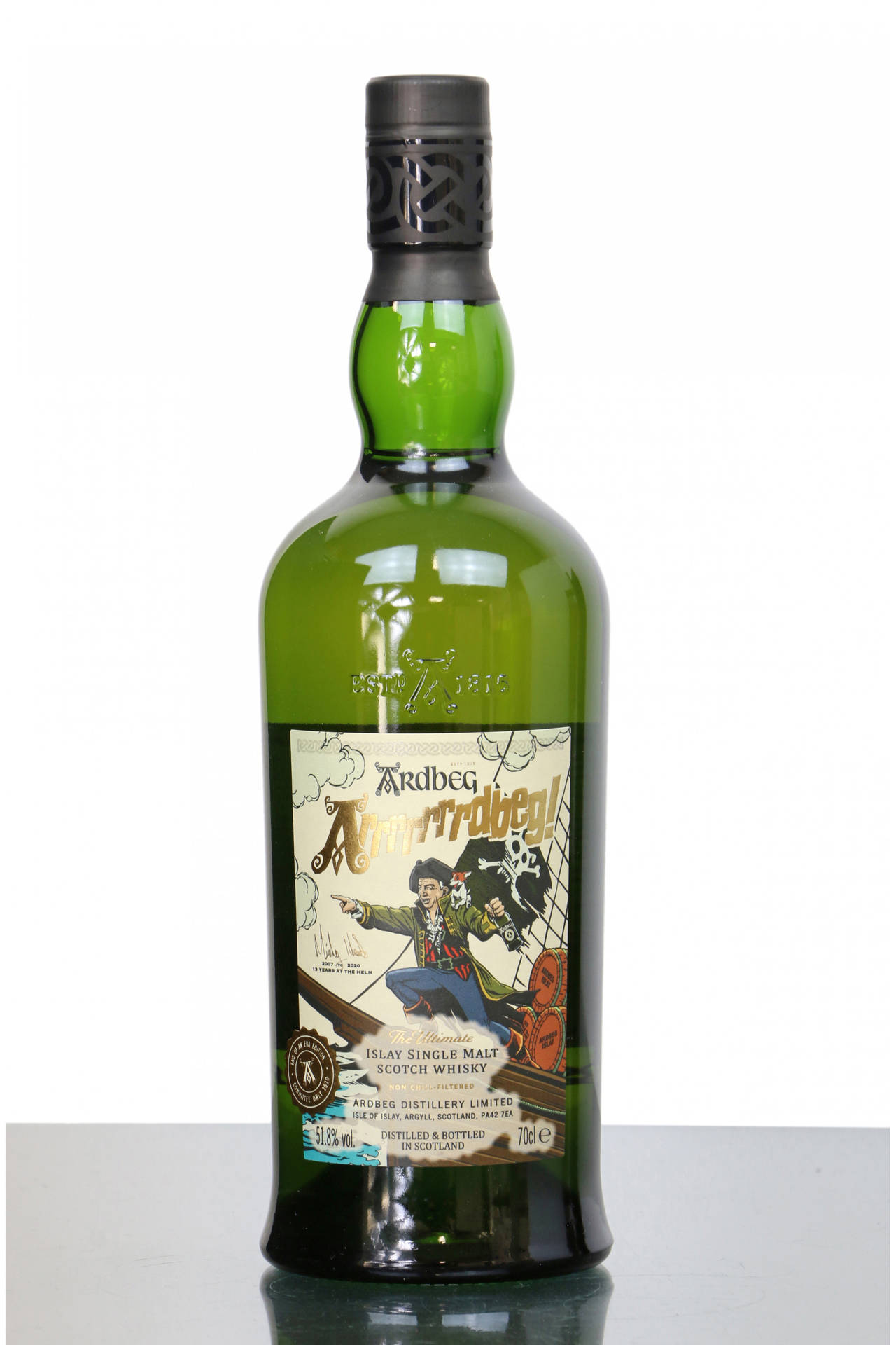 Ardbeg Arrrrrrrdbeg Whisky Bottle With Pirate Wallpaper