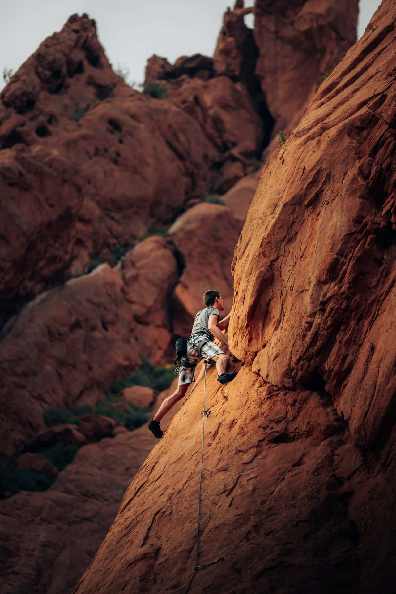 Arduous Rock Climber Wallpaper