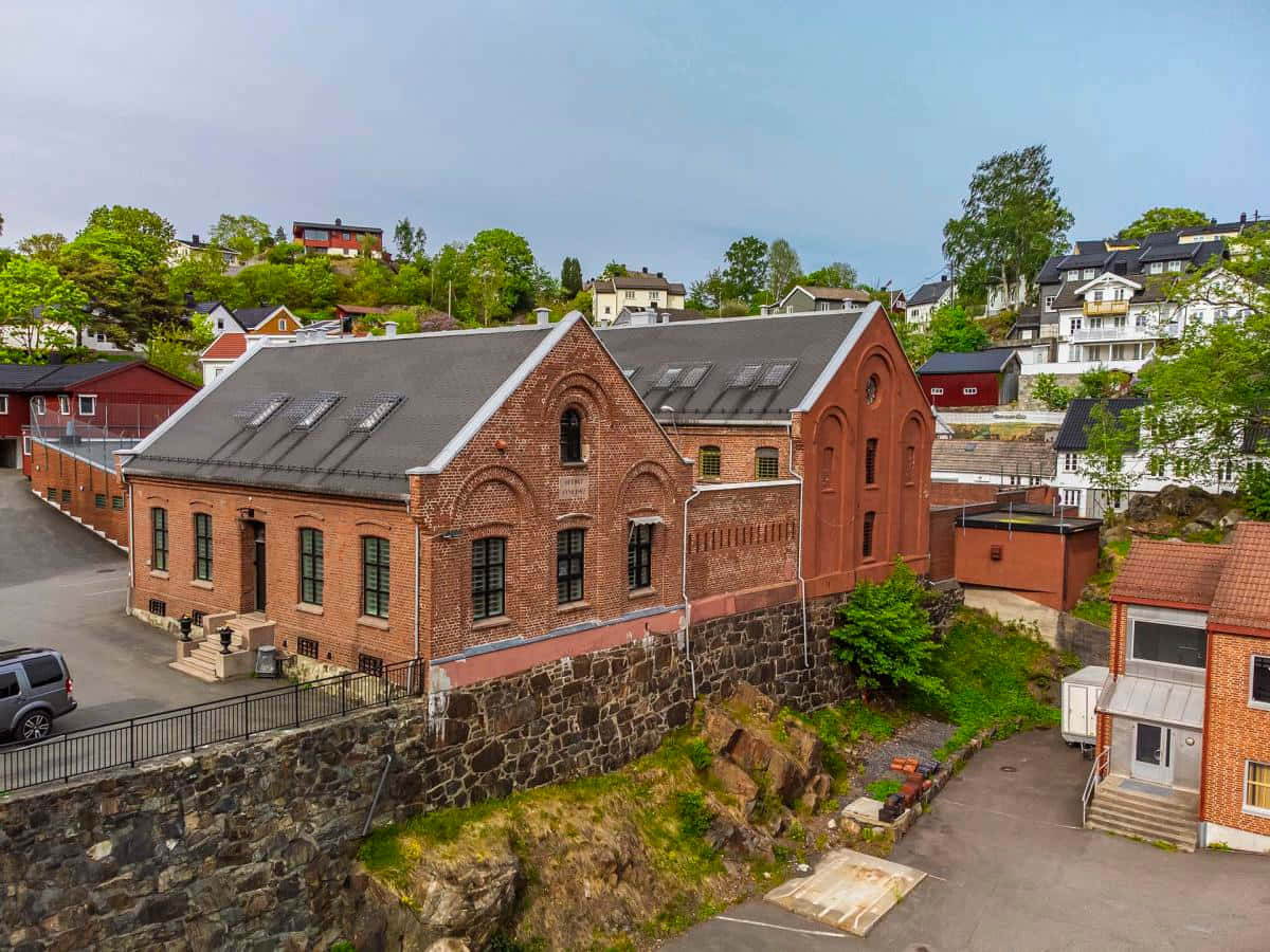 Arendal Historical Building Aerial View Wallpaper