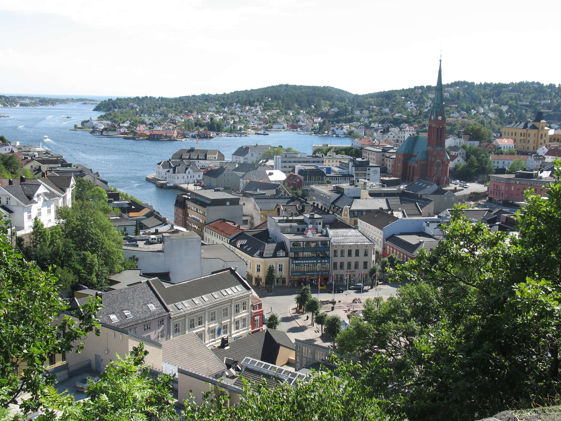 Arendal Town View Norway Wallpaper