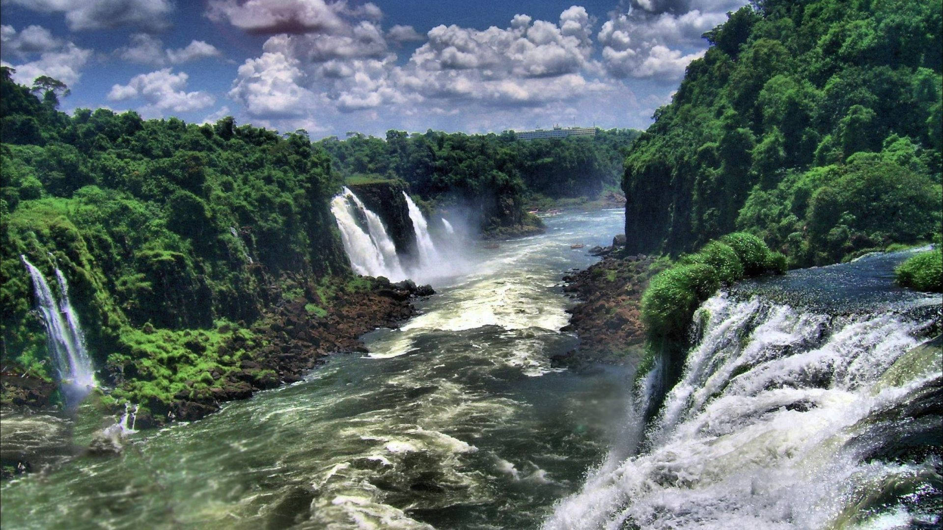 Argentina Brazil Iguazu Falls Background