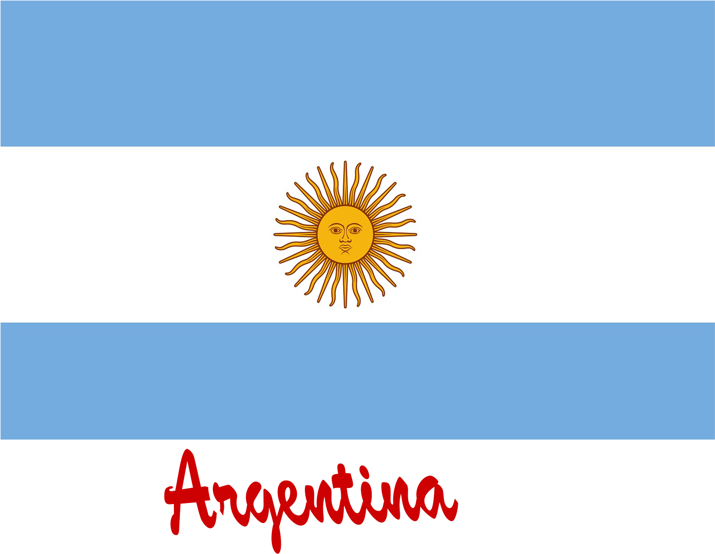 Argentina Flagwith Name PNG