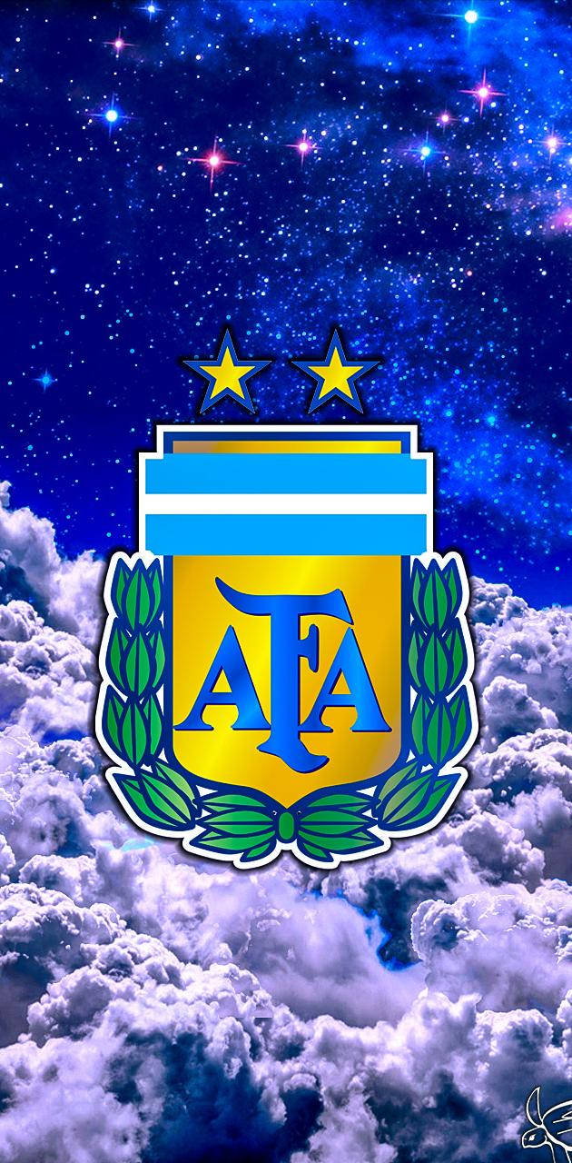 Argentina National Football Team Emblem In Sky Background