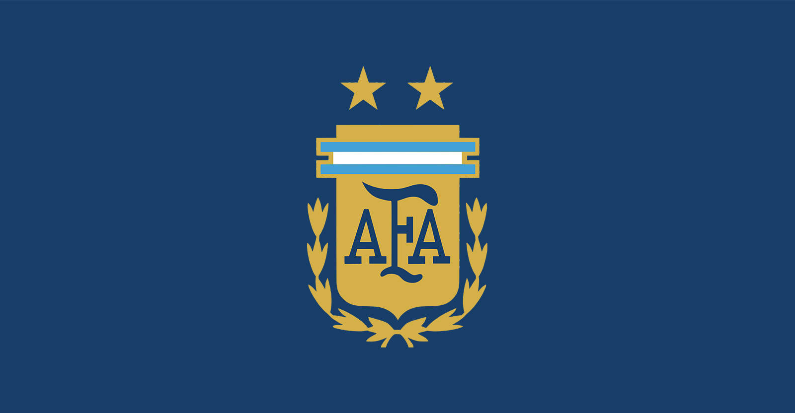 Argentina National Football Team Emblem On Blue Background