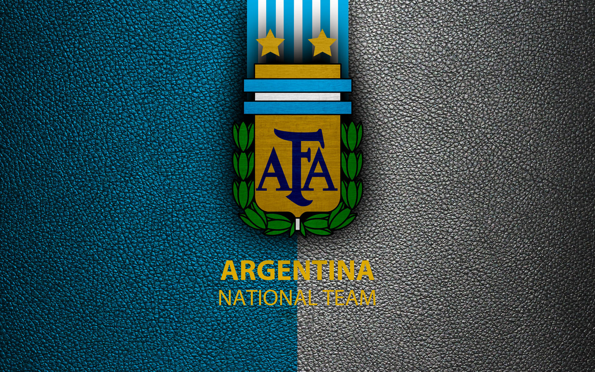 Argentina National Football Team Logo Leather Art Background