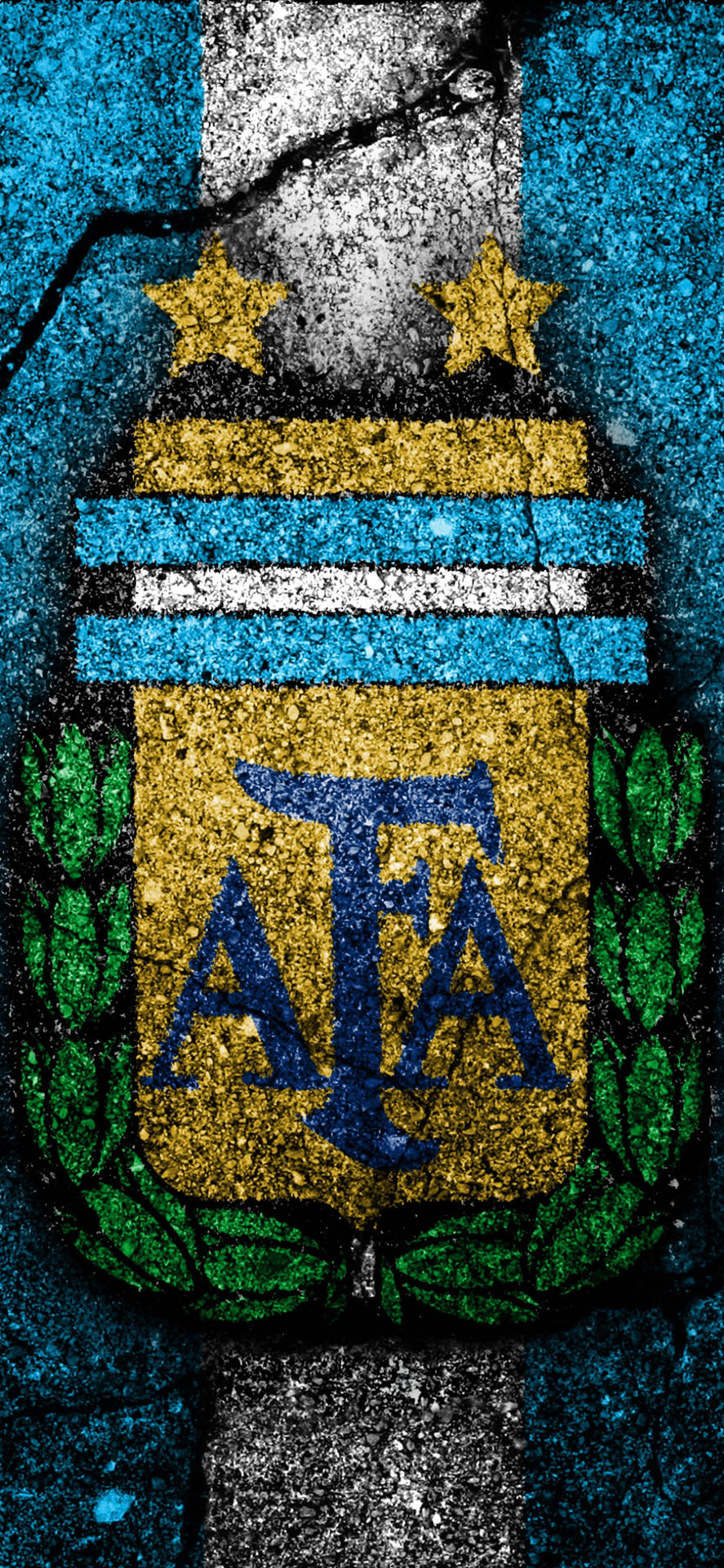 Argentina National Football Team Logo On Pavement Background
