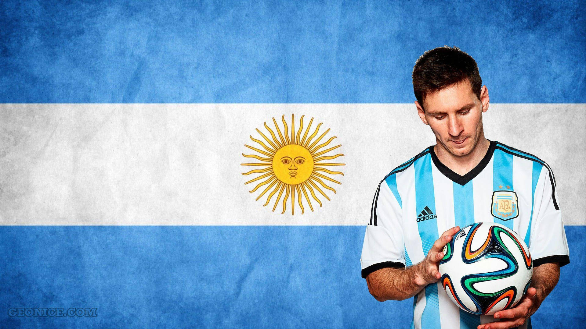 Argentina National Football Team Messi Flag Background