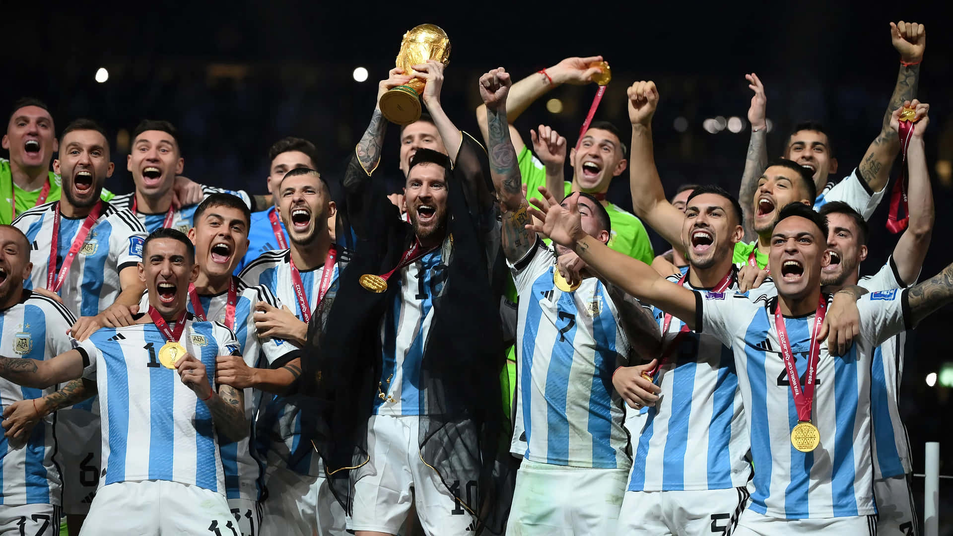 Argentina Team Celebration World Cup Victory4 K Wallpaper