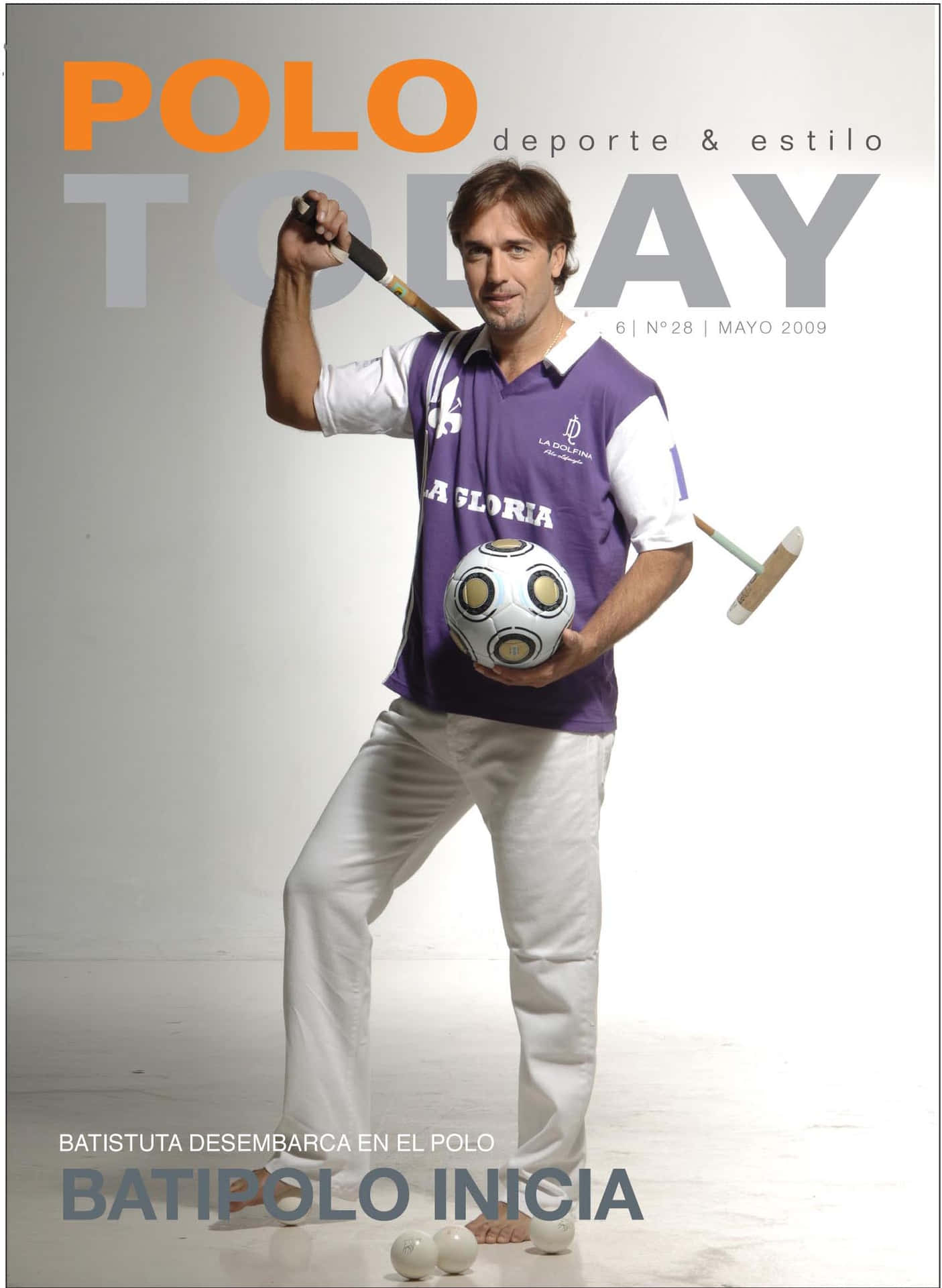 Argentine Football Player Gabriel Batistuta Polo Magazine Cover Wallpaper