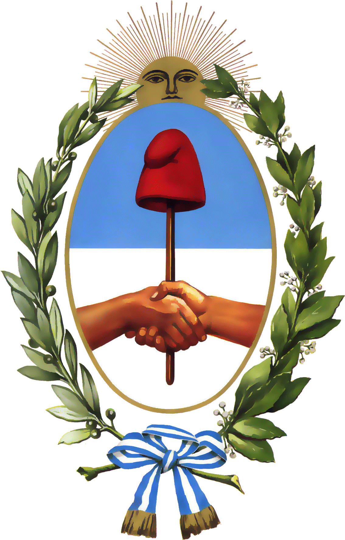 Argentinian Cockadeand Handshake Emblem PNG