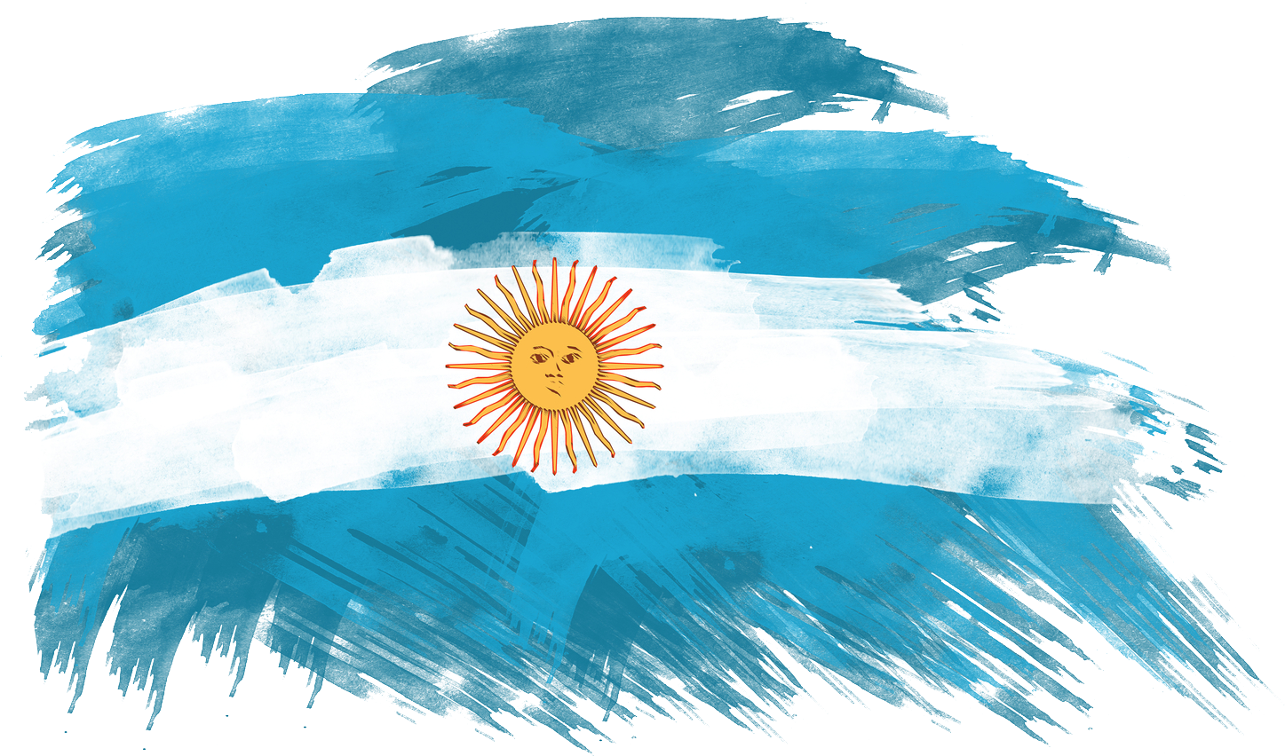 Argentinian Flag Artistic Brushstrokes PNG