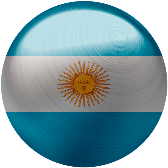 Argentinian Flag Sphere Design PNG