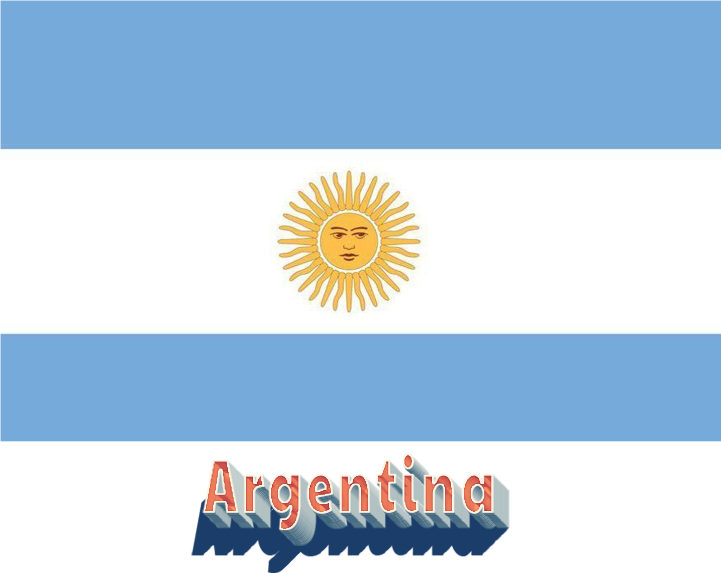 Argentinian Flagand Name Illustration PNG