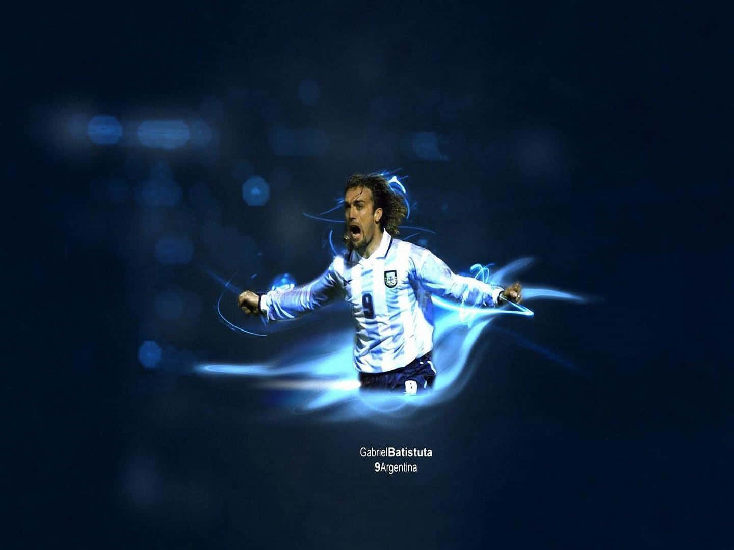 Posterdes Argentinischen Fußballspielers Gabriel Batistuta Wallpaper